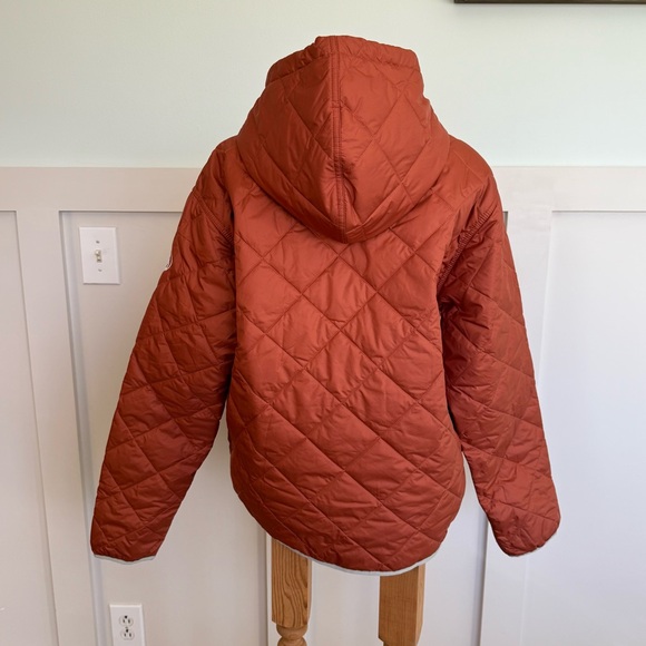 Patagonia Diamond Quilted Bomber Hoody Women’s Large Orange Rust Outdoor Rare - Picture 6 of 14